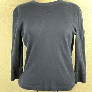 EUC Lauren Ralph Lauren Womens Navy Blue 3/4 Sleeve Top Size M